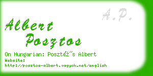 albert posztos business card